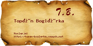 Topán Boglárka névjegykártya